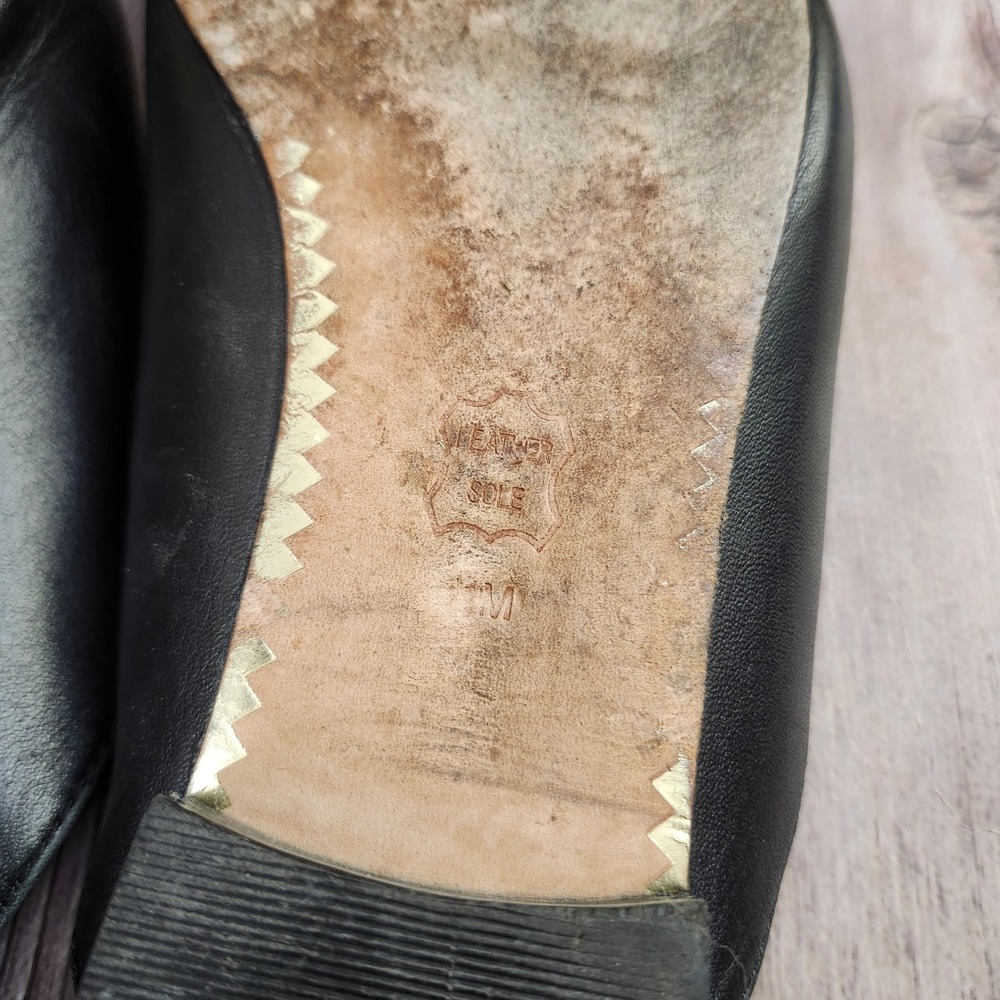 Tory Burch Amelia Black Leather Classic Logo Bar Mules Slides Flats Size 11M - Picture 11 of 11